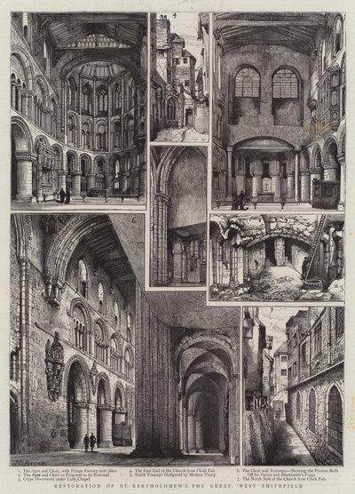 Restauración de San Bartolomé el Grande, West Smithfield de Henry William Brewer